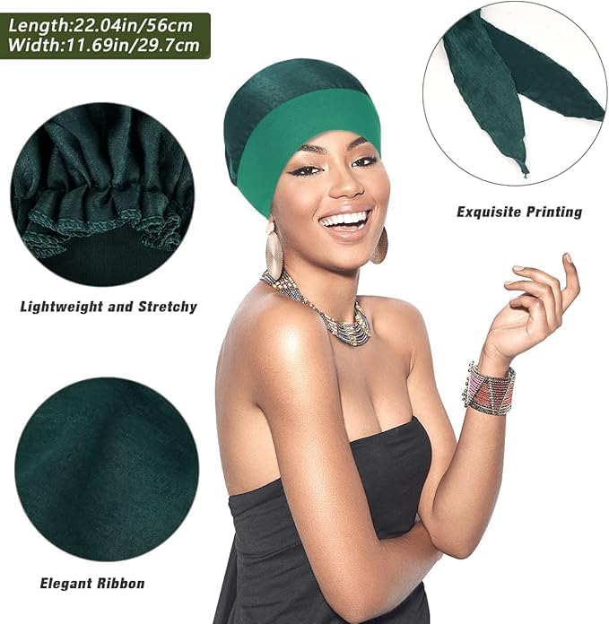 FADACHY Chemo Headwear for Women,Chemo Caps Lightweight for Summer with Head Scarf,Silky Soft Hair Turbans Fashion - Image 5